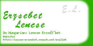 erzsebet lencse business card